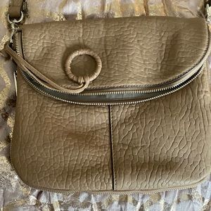 Vince Camuto Beautiful Like new taupe pebble leather crossbody bag.